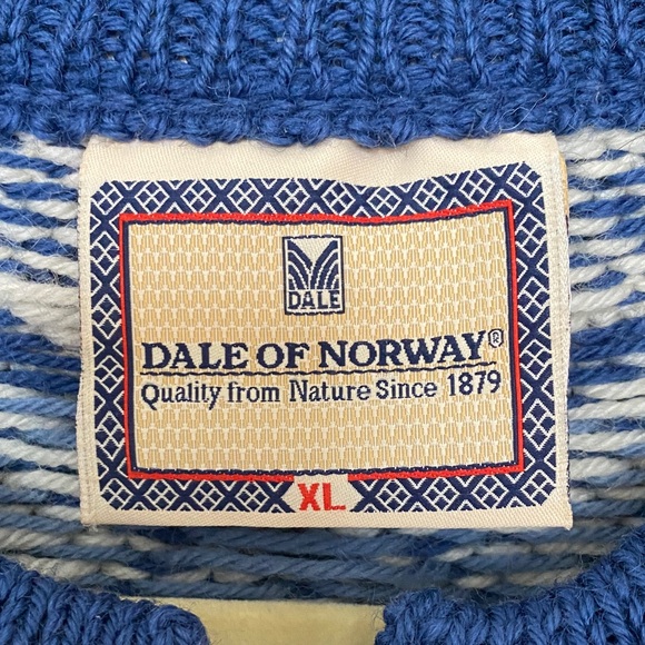 Dale of Norway Blue and White Cardigan - Picture 2 of 8